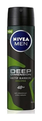 Nivea Deep Amazonia Pudralı Ter Önleyici Sprey Erkek Deodorant 4x150 ml
