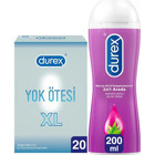 Durex Yok Ötesi XL Ultra İnce Prezervatif 20'li+Durex Aloe Vera Kayganlaştırıcı Jel 200 ml