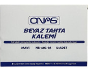 Onas NS-603 12 Adet Doldurulabilir Silinebilir Mavi Tahta Kalemi