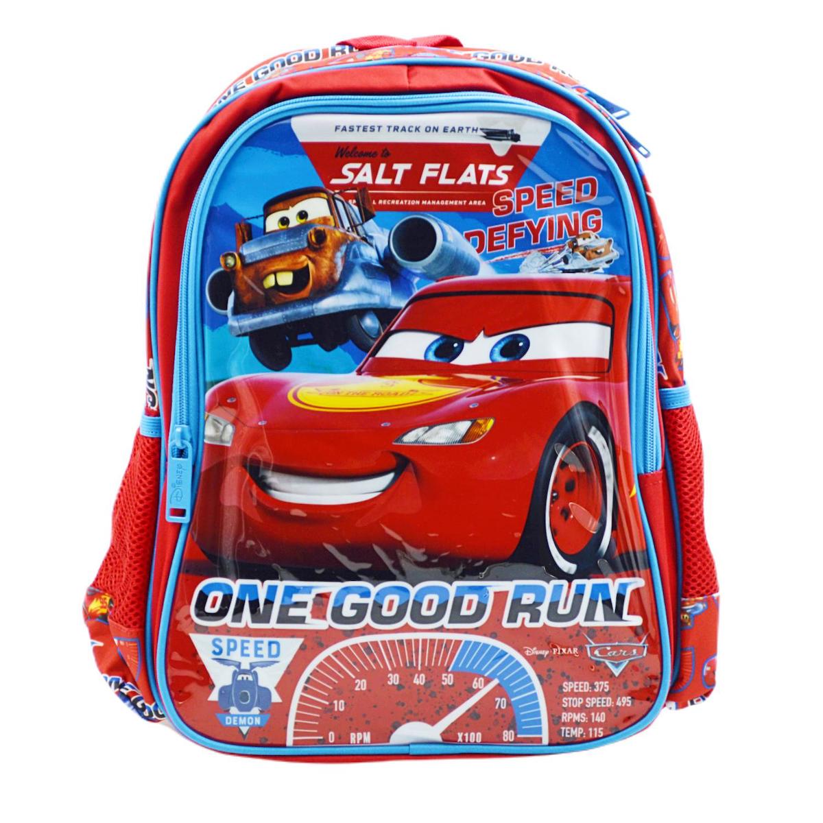Frocx OTTO-48248 Şimşek Mcqueen Cars Su Geçirmez 2 Gözlü Kırmızı İlkokul Erkek Çocuk Sırt Çantası