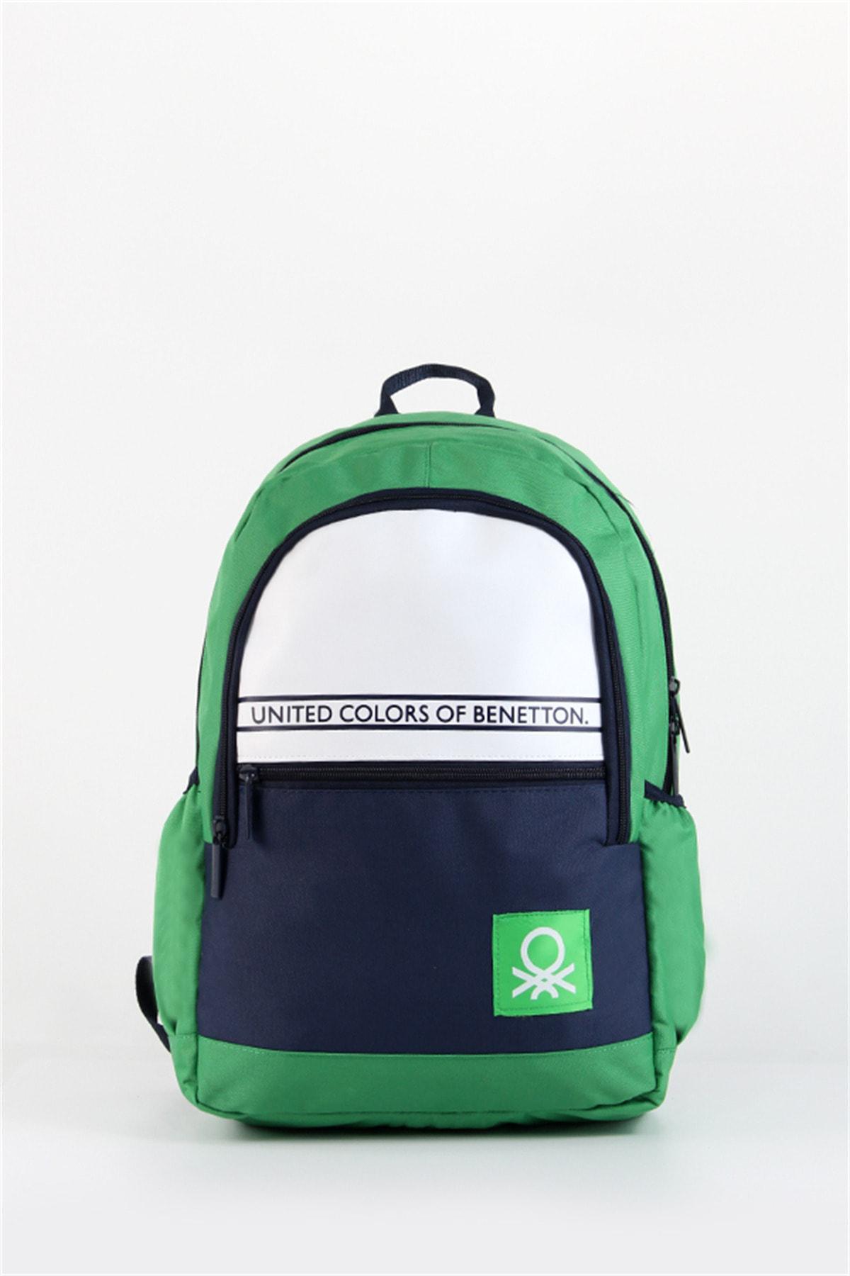 United Colors Of Benetton 76040 Su Geçirmez 2 Gözlü Yeşil İlkokul Unisex Sırt Çantası