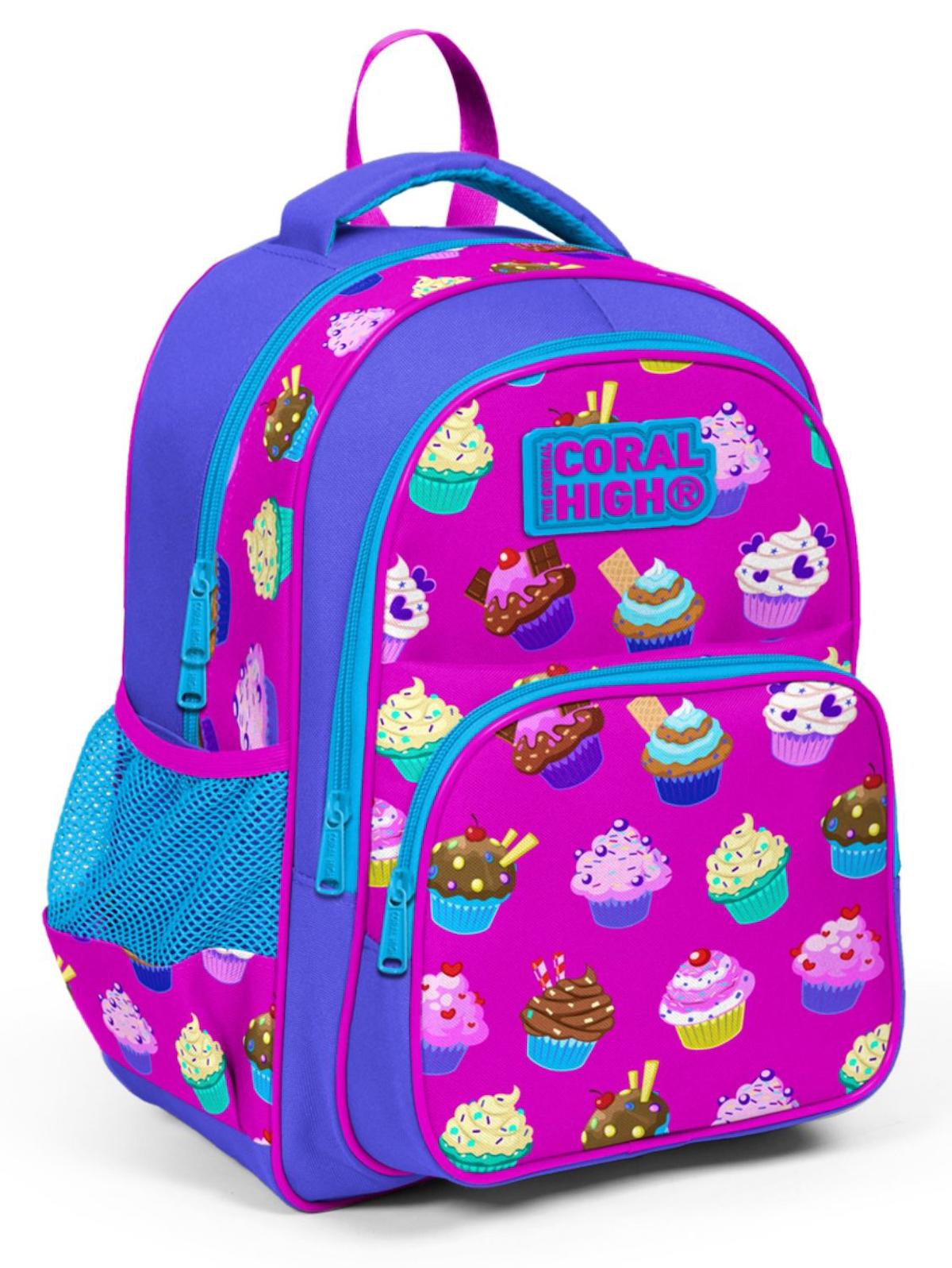 Yaygan Çanta Kids Cupcake 3 Gözlü Çok Renkli İlkokul Kız Çocuk Sırt Çantası