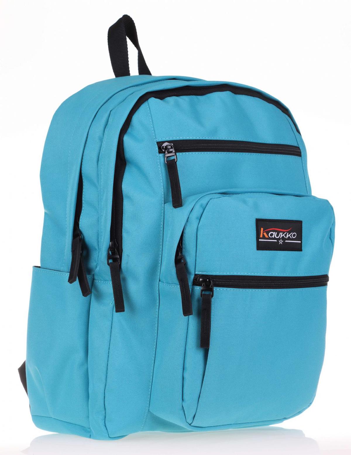 Kaukko Full Pocket 5 Gözlü Turkuaz Lise-Üniversite Unisex Sırt Çantası