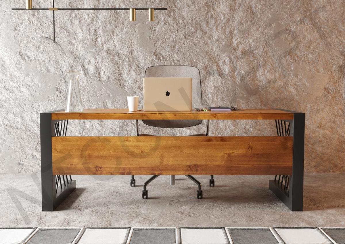 Ntconcept Trin 75x75x100 cm Ahşap Antrasit-Ceviz Çalışma Masası