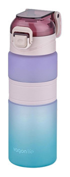 Vagonlife Mor Plastik Motivasyonlu Çocuk Matara 600 ml