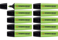 Stabilo Boss 10'lu Neon Yeşil Kesik Uçlu Fosforlu Kalem Seti