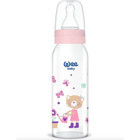 Wee Baby Klasik Cam Gaz Yapmayan Antikolik Yenidoğan 0+ Ay Pembe Yuvarlak Uçlu Biberon 250 ml
