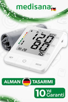 Medisana 51174 2 Kullanıcı 240 Ölçüm Hafızalı Konuşan Dijital Koldan Tam Otomatik Tansiyon Aleti