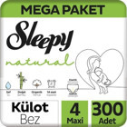 Sleepy Natural 4 Numara Organik Külot Bebek Bezi 300'lü