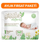 Giggles Natural 1 Numara Cırtlı Bebek Bezi 140'lı