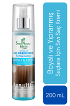Seed Natural Herbs Hindistan Cevizi Yağı Silikonsuz Sülfatsız Besleyici Tuzsuz Keratinli Boyalı İçin Durulanmayan Saç Kremi 200 ml