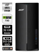 Acer Aspire DT.BHUEM.005 Harici GeForce GT 730 2 GB Intel Core i5 12400 32 GB Ram 512 GB SSD Tower Windows 11 Home Masaüstü Bilgisayar + PER4 BELLEK