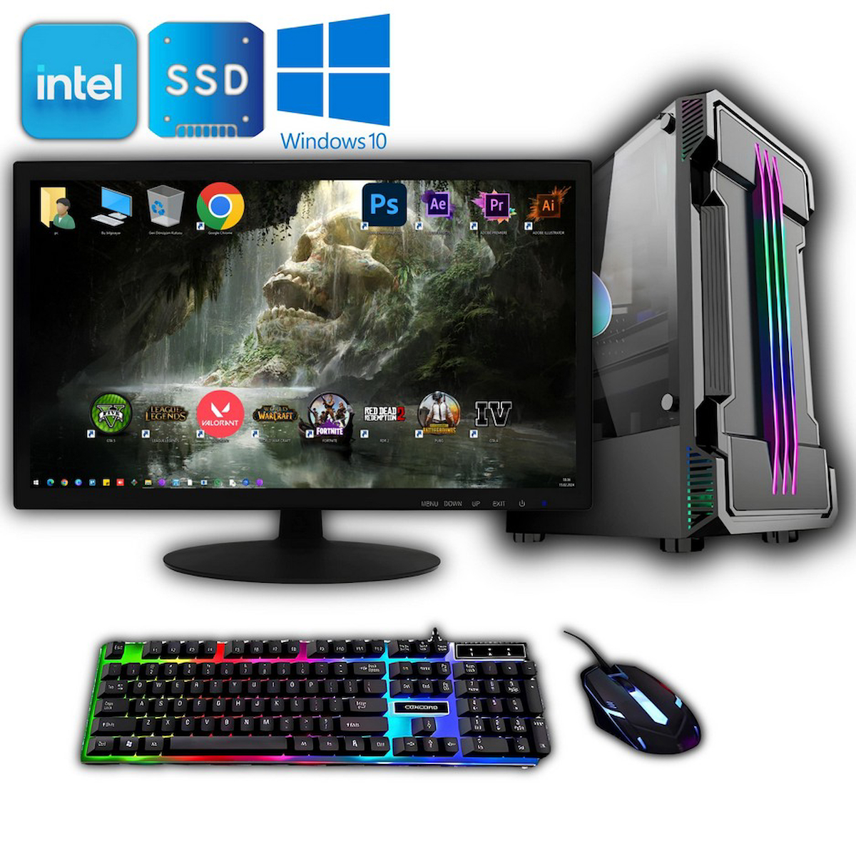 Avantron GMX0925 Harici Radeon R7 240 Intel Core i5 M2 8 GB Ram DDR4 256 GB SSD Tower FreeDos 21.5 inç Monitörlü Masaüstü Bilgisayar