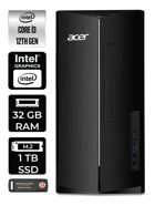 Acer Aspire TC1760 DT.BHUEM.004 Dahili Intel UHD Graphics Intel Core i3 12100 32 GB Ram 1 TB SSD Tower Windows 11 Home Masaüstü Bilgisayar + PER4 BELLEK