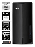 Acer Aspire TC1760 DT.BHUEM.004 Dahili Intel UHD Graphics Intel Core i3 12100 20 GB Ram 1 TB SSD Tower FreeDos Masaüstü Bilgisayar + PER4 BELLEK