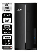 Acer Aspire TC1760 DT.BHUEM.004 Dahili Intel UHD Graphics Intel Core i3 12100 40 GB Ram 1 TB SSD Tower Windows 11 Home Masaüstü Bilgisayar + PER4 BELLEK