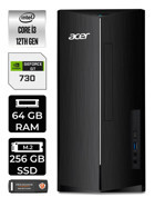 Acer Aspire DT.BHUEM.004 Harici GeForce GT 730 4 GB Intel Core i3 12100 64 GB Ram 256 GB SSD Tower FreeDos Masaüstü Bilgisayar + PER4 BELLEK
