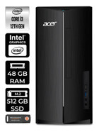 Acer Aspire TC1760 DT.BHUEM.004 Dahili Intel UHD Graphics Intel Core i3 12100 48 GB Ram 512 GB SSD Tower Windows 11 Home Masaüstü Bilgisayar + PER4 BELLEK