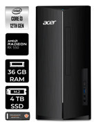 Acer Aspire DT.BHUEM.004 Harici Radeon RX 550 Intel Core i3 12100 36 GB Ram 4 TB SSD Tower Windows 11 Home Masaüstü Bilgisayar + PER4 BELLEK