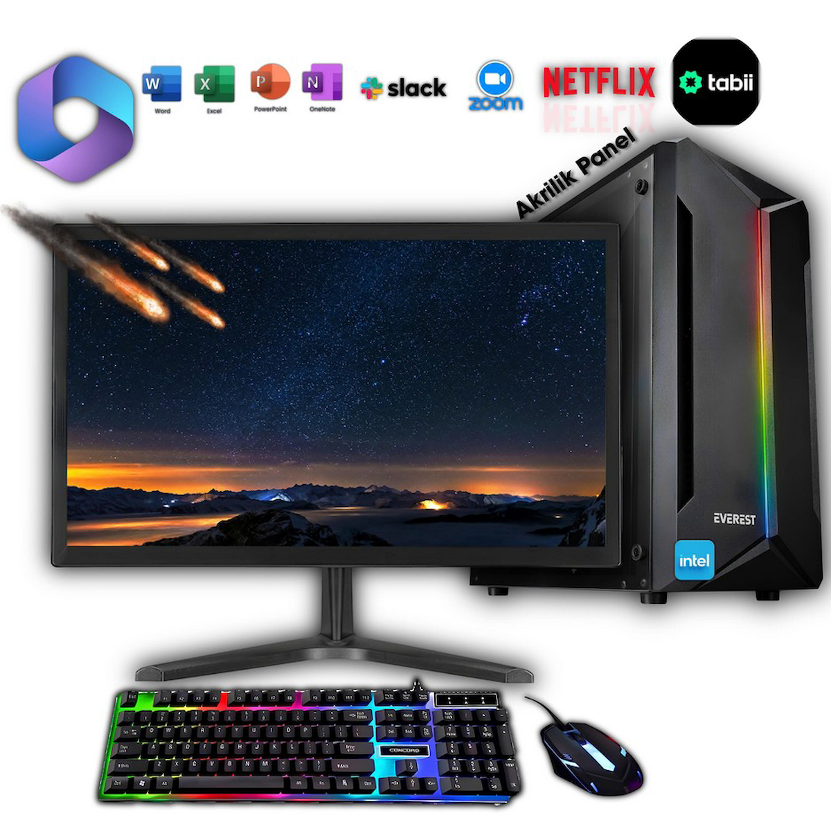 Avantron EVO0822 Harici Radeon R5 230 Intel Core i3 M2 8 GB Ram DDR4 256 GB SSD Tower FreeDos 19.5 inç Monitörlü Masaüstü Bilgisayar