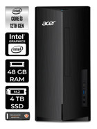 Acer Aspire TC1760 DT.BHUEM.004 Dahili Intel UHD Graphics Intel Core i3 12100 48 GB Ram 4 TB SSD Tower Windows 11 Pro Masaüstü Bilgisayar + PER4 BELLEK