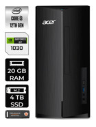 Acer Aspire DT.BHUEM.004 Harici GeForce GT 1030 Intel Core i3 12100 20 GB Ram 4 TB SSD Tower Windows 11 Home Masaüstü Bilgisayar + PER4 BELLEK
