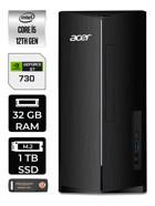 Acer Aspire DT.BHUEM.005 Harici GeForce GT 730 4 GB Intel Core i5 12400 32 GB Ram 1 TB SSD Tower Windows 11 Home Masaüstü Bilgisayar + PER4 BELLEK