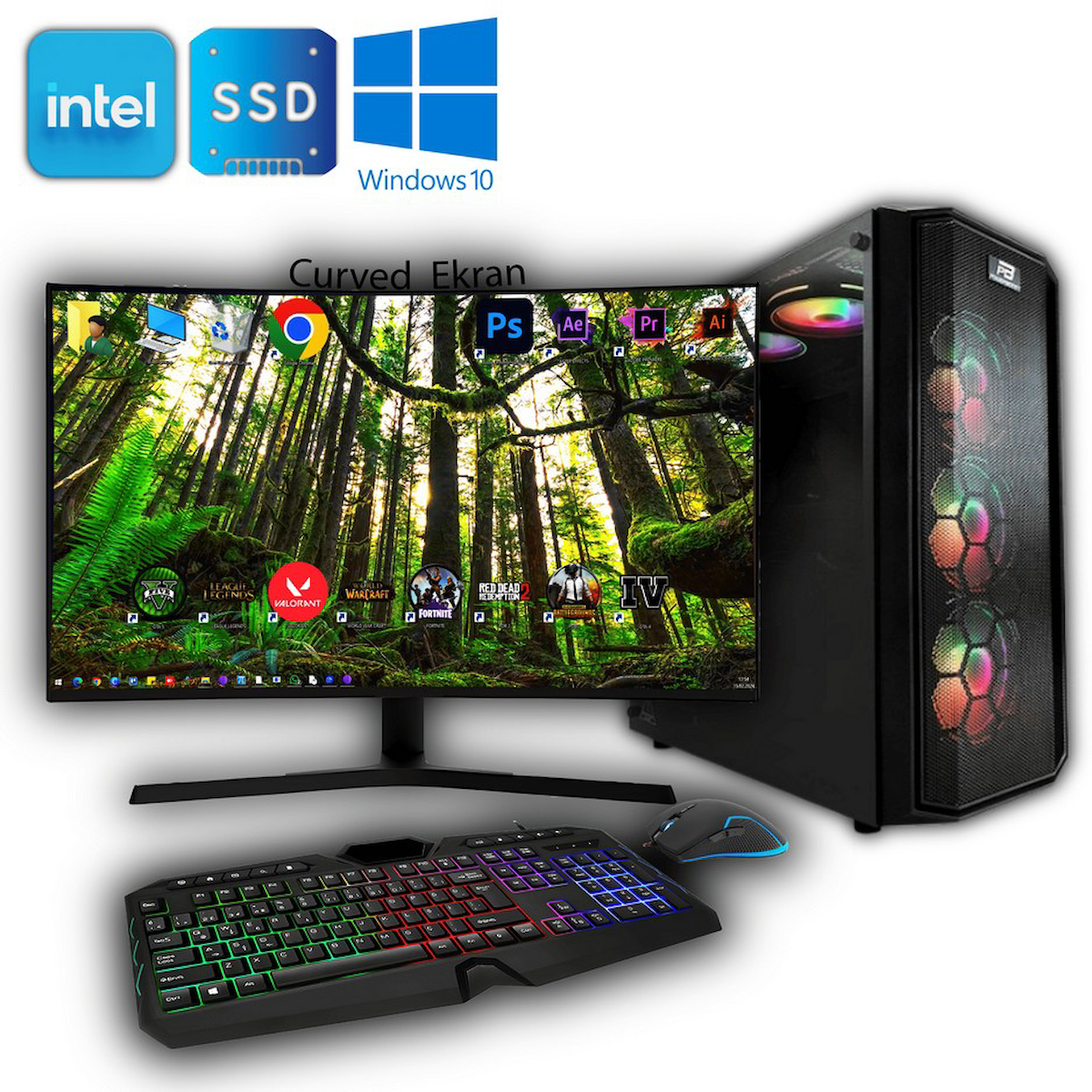 Avantron GMX7319 Harici GeForce RTX 3060 Intel Core i7 12700K 32 GB Ram DDR4 1 TB SSD Tower FreeDos 31.5 inç Monitörlü Masaüstü Bilgisayar