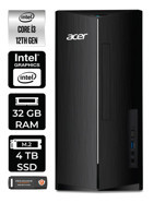 Acer Aspire TC1760 DT.BHUEM.004 Dahili Intel UHD Graphics Intel Core i3 12100 32 GB Ram 4 TB SSD Tower Windows 11 Home Masaüstü Bilgisayar + PER4 BELLEK
