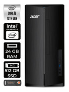 Acer Aspire TC1760 DT.BHUEM.004 Dahili Intel UHD Graphics Intel Core i3 12100 24 GB Ram 512 GB SSD Tower Windows 11 Pro Masaüstü Bilgisayar + PER4 BELLEK