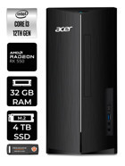 Acer Aspire DT.BHUEM.004 Harici Radeon RX 550 Intel Core i3 12100 32 GB Ram 4 TB SSD Tower Windows 11 Pro Masaüstü Bilgisayar + PER4 BELLEK