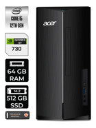 Acer Aspire DT.BHUEM.005 Harici GeForce GT 730 4 GB Intel Core i5 12400 64 GB Ram 512 GB SSD Tower Windows 11 Pro Masaüstü Bilgisayar + PER4 BELLEK