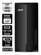 Acer Aspire TC1760 DT.BHUEM.004 Dahili Intel UHD Graphics Intel Core i3 12100 48 GB Ram 1 TB SSD Tower FreeDos Masaüstü Bilgisayar + PER4 BELLEK