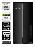 Acer Aspire DT.BHUEM.004 Harici GeForce GT 1030 Intel Core i3 12100 64 GB Ram 2 TB SSD Tower Windows 11 Pro Masaüstü Bilgisayar + PER4 BELLEK
