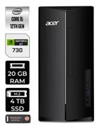 Acer Aspire DT.BHUEM.005 Harici GeForce GT 730 2 GB Intel Core i5 12400 20 GB Ram 4 TB SSD Tower Windows 11 Home Masaüstü Bilgisayar + PER4 BELLEK