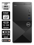 Dell Vostro 3910MT N3563VDT3910EMEA Dahili Intel UHD Graphics Intel Core i3 12100 12 GB Ram 512 GB SSD Tower Windows 11 Pro Masaüstü Bilgisayar + PER4 BELLEK