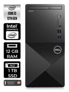 Dell Vostro 3910MT N3563VDT3910EMEA Dahili Intel UHD Graphics Intel Core i3 12100 12 GB Ram 1 TB SSD Tower FreeDos Masaüstü Bilgisayar + PER4 BELLEK