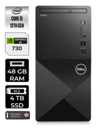 Dell Vostro 3910MT N3563VDT3910EMEA Harici GeForce GT 730 2 GB Intel Core i3 12100 48 GB Ram 4 TB SSD Tower FreeDos Masaüstü Bilgisayar + PER4 BELLEK