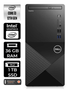 Dell Vostro 3910MT N3563VDT3910EMEA Dahili Intel UHD Graphics Intel Core i3 12100 36 GB Ram 1 TB SSD Tower Windows 11 Home Masaüstü Bilgisayar + PER4 BELLEK