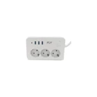 Fly 3406-01 3'lü Soket 2 metre 3'lü USB Kablosuz Tekli 2500 J Akım Korumalı Priz