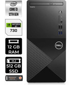Dell Vostro 3910MT N3563VDT3910P307 Harici GeForce GT 730 4 GB Intel Core i3 12100 12 GB Ram 512 GB SSD Tower FreeDos Masaüstü Bilgisayar + PER4 BELLEK
