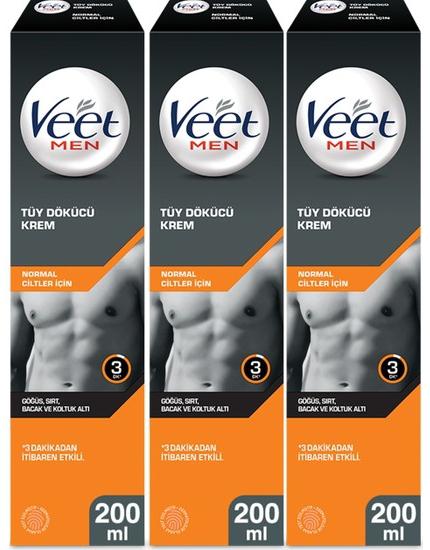 Veet Men Normal Ciltler İçin Tüm Vücut Genital Bölge Erkek Tüy Dökücü Sprey 3x200 ml