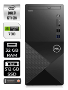 Dell Vostro 3910MT N7600VDT3910 Harici GeForce GT 730 2 GB Intel Core i7 12700 32 GB Ram 512 GB SSD Tower Windows 11 Pro Masaüstü Bilgisayar + PER4 BELLEK