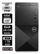 Dell Vostro 3910MT N7600VDT3910 Dahili Intel UHD Graphics Intel Core i7 12700 48 GB Ram 1 TB SSD Tower FreeDos Masaüstü Bilgisayar + PER4 BELLEK