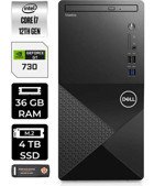 Dell Vostro 3910MT N7600VDT3910P435 Harici GeForce GT 730 4 GB Intel Core i7 12700 36 GB Ram 4 TB SSD Tower Windows 11 Pro Masaüstü Bilgisayar + PER4 BELLEK