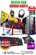 Dmc N60X Harici Radeon RX 550 Intel Core i5 3470 16 GB Ram 1 TB HDD + 256 GB SSD Tower FreeDos 23.8 inç Monitörlü Masaüstü Bilgisayar