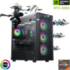 Güneysu Gaming Harici GeForce RTX 4060 AMD Ryzen 7 5700X 32 GB Ram DDR4 1 TB SSD Tower FreeDos Masaüstü Bilgisayar