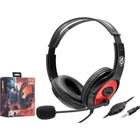Hadron KR-GM701 3.5 mm Mikrofonlu Kablolu Oyuncu Kulak Üstü Kulaklık Kırmızı