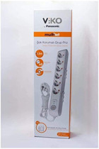 Vi̇ko Multi-Let 90117632 6'lı Soket 1.5 metre Kablolu Tekli 1050 J Akım Korumalı Priz