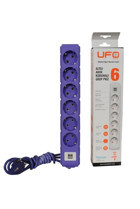 Ufo Electric 60212 6'lı Soket 3 metre Kablolu Tekli Akım Korumalı Priz